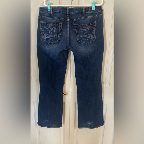 Silver Jeans Aiko Slim Bootcut Men's Stretch Medium wash denim distressed - Picture 5 of 11